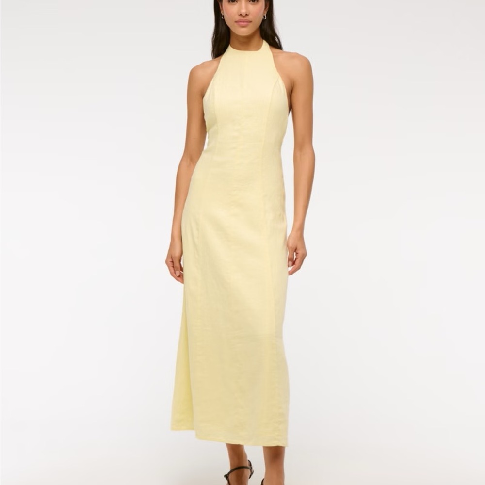 Abercrombie & Fitch Yellow Midi Dress Elegant and Chic